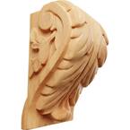 3-3/4 in. x 4-1/2 in. x 7 in. Unfinished Wood Red Oak Extra Large Acanthus Leaf Block Corbel