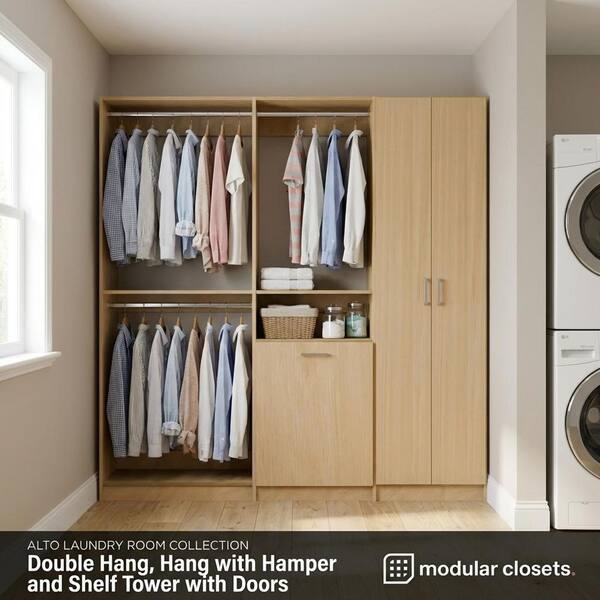 MODULAR CLOSETS Alto Laundry Room 81 in W White Double Hang, Hang