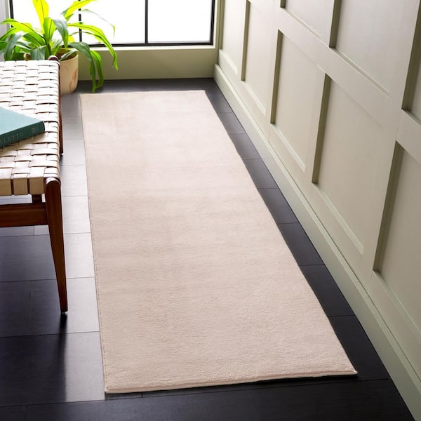 Loft Beige 2 ft. x 9 ft. Machine Washable Modern Solid Runner Rug