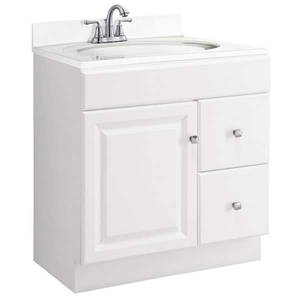 Design House Wyndham 30 in. W x 21 in. D Unassembled Vanity Cabinet Only in White Semi-Gloss