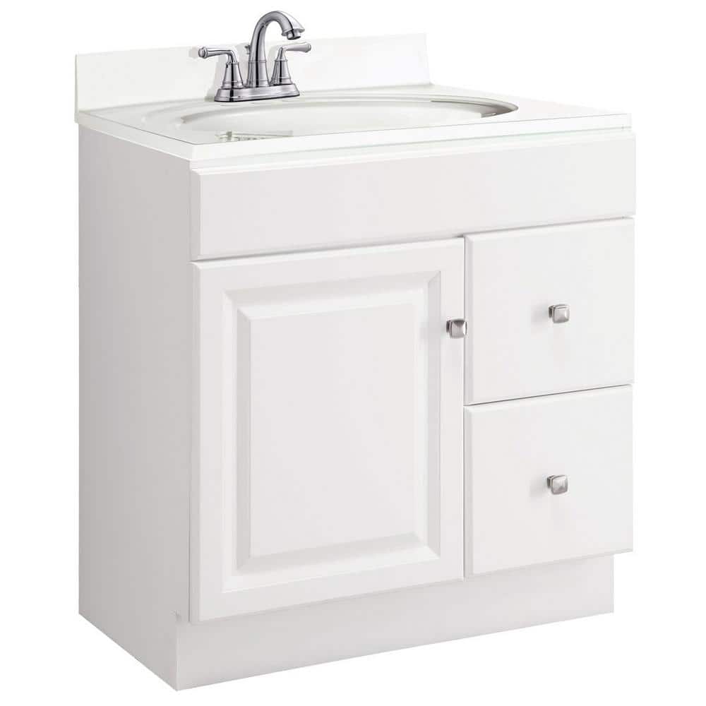 Design House Wyndham 30-Inch 2-Drawer Vanity Without Top in White