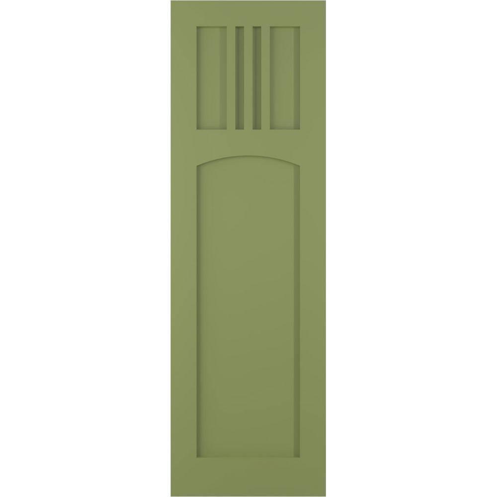 12 in. x 78 in. PVC True Fit San Miguel Mission Style Fixed Mount Flat Panel Shutters Pair in Moss Green price history on PriceWatchPro