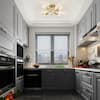TOZING 16 in. 4-Light Modern Sputnik Gold Ceiling Light