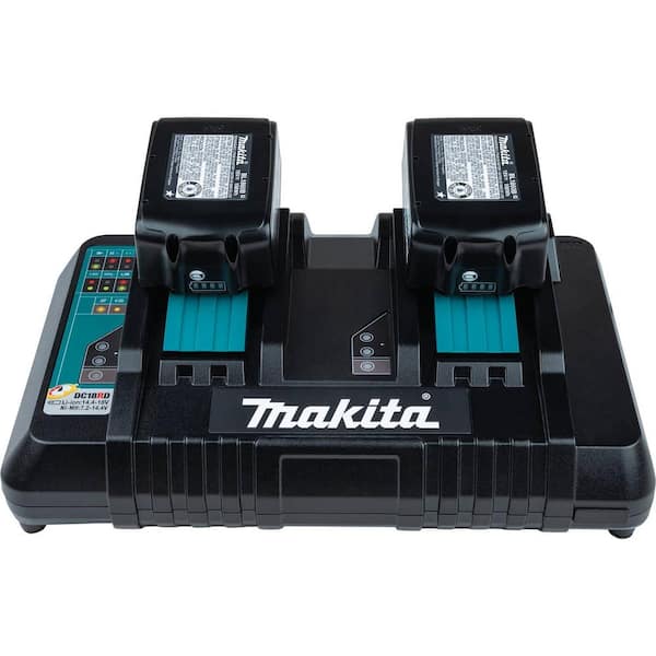 DC18SF 18V LXT Lithium‑Ion 4-Port Battery Charger, Philophca Rapid Charger  with Dual USB Port Replace for Makita 18 Volt Battery Charger DC18RC DC18RD