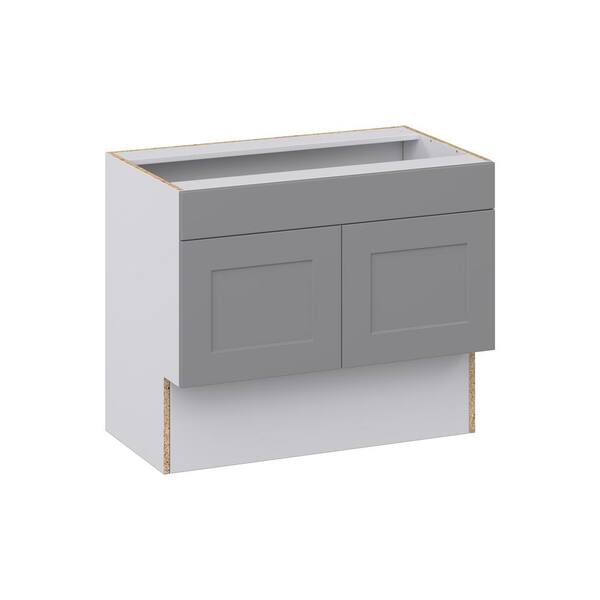 J COLLECTION Bristol Painted Slate Gray Shaker Assembled 12 in. W x 30 in. H x 21 in. D Accessible ADA Vanity Base Kitchen Cabinet