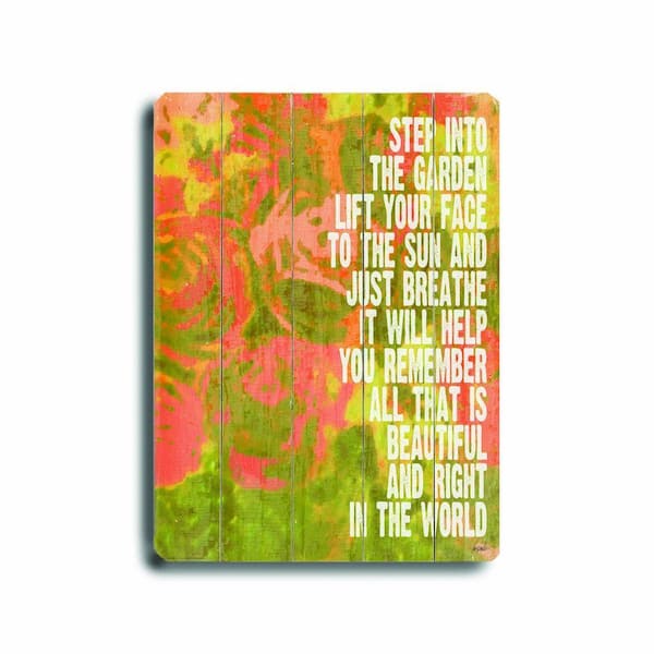 ArteHouse 9 in. x 12 in. Step into the Garden Wood Sign-DISCONTINUED