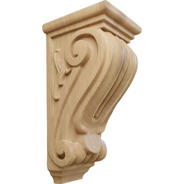 Ekena Millwork 5 in. x 4-1/2 in. x 10 in. Unfinished Wood Cherry Medium Classical Corbel