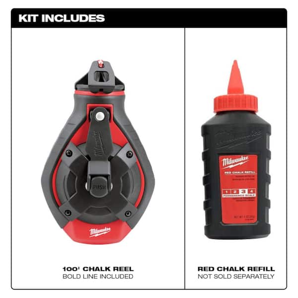 100 ft. Bold Line Chalk Reel Kit with Red Chalk