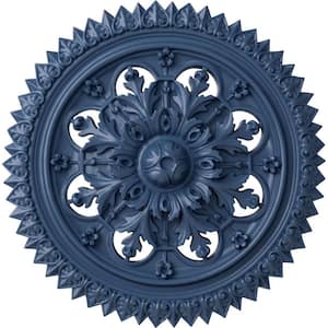 21-5/8" x 2-1/2" York Urethane Ceiling Medallion (Fits Canopies upto 3-5/8"), Hand-Painted Americana