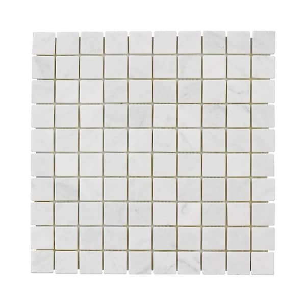 Jeffrey Court Carrara White 11.75 in. x 11.75 in. Honed Marble