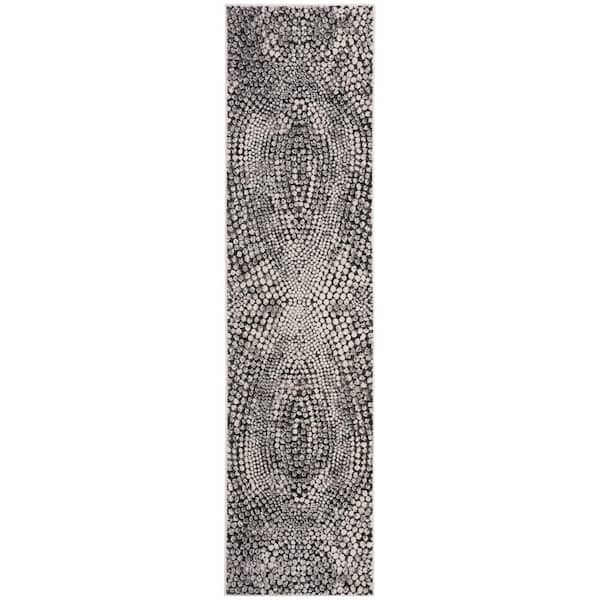 SAFAVIEH Lurex Black/Light Gray 2 ft. x 8 ft. Abstract Runner Rug