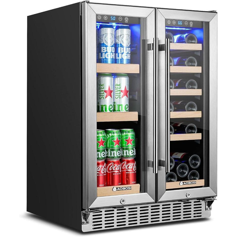 15 in. Dual Zone 15-Wine Bottles and 20-Cans Beverage Cooler in Silver price history on PriceWatchPro