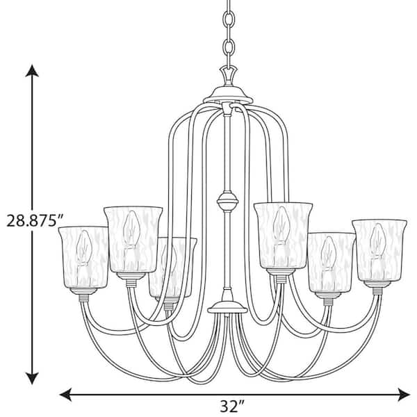 Progress Lighting Bowman 6-Light White Coastal Chandelier