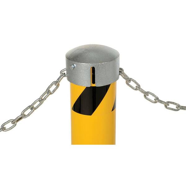 Vestil 42 in. X 4.5 in. Yellow Steel Pipe Safety Bollard with Slot & Sleeve Cap