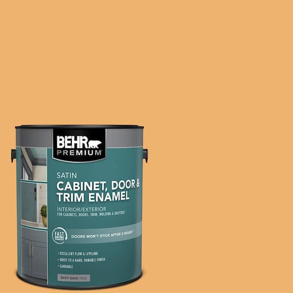 BEHR PREMIUM 1 gal. #PPU6-03 Sunburst Satin Enamel Interior/Exterior Cabinet, Door & Trim Paint
