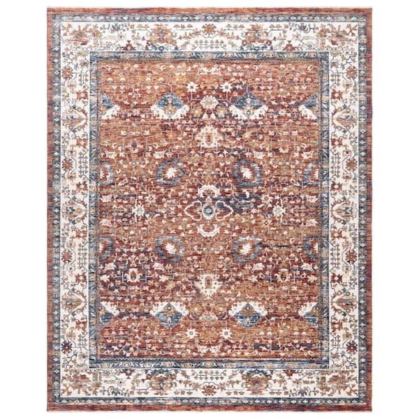 Damita Tudor Red 6 ft. x 9 ft. Oriental/Border Indoor Area Rug