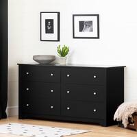 South Shore Vito 6-Drawer Pure Black Dresser 3170010