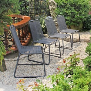 Neil Black Stackable Wicker Outdoor Dining Chair (4-Pack)