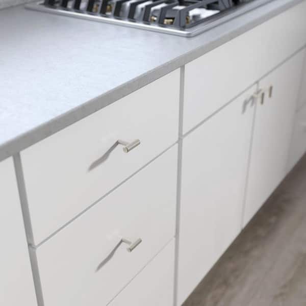 Brushed Steel Bar 1-5/8 in. (41 mm) Cabinet Knob in Stainless Steel