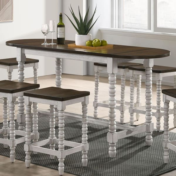 Furniture of america sutton 2024 antique white counter height table