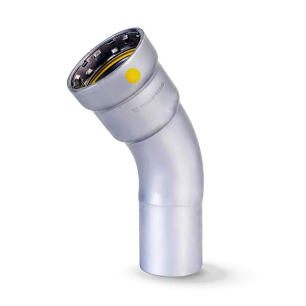 2 in. Carbon Steel Press 45° Street Elbow Fitting, HNBR Sealed, Yellow Dot - for Gas and Fuel Use