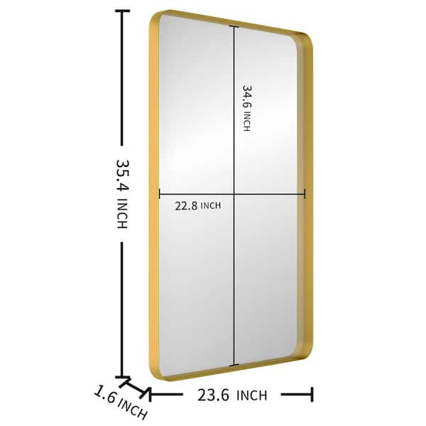 Rectangle Bathroom Mirror with Wood Shelf,Industrial Pipe Frame Vanity  Mirror,Wall Mirrors for Living Room Bathroom Bedroom(34.6 x 23.6 in)