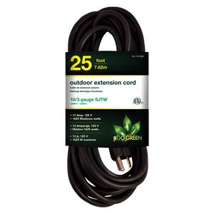 25 ft. 16/3 Heavy Duty Extension Cord - Black