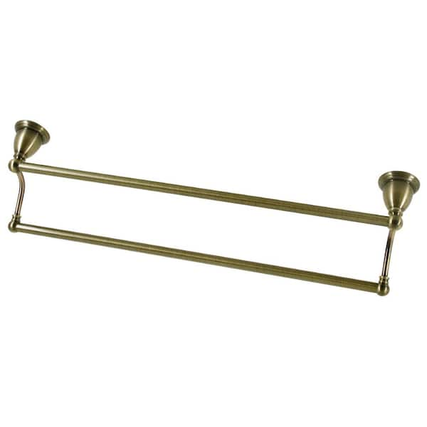 Kingston Brass Heritage 24 in. Wall Mount Double Towel Bar in Antique Brass