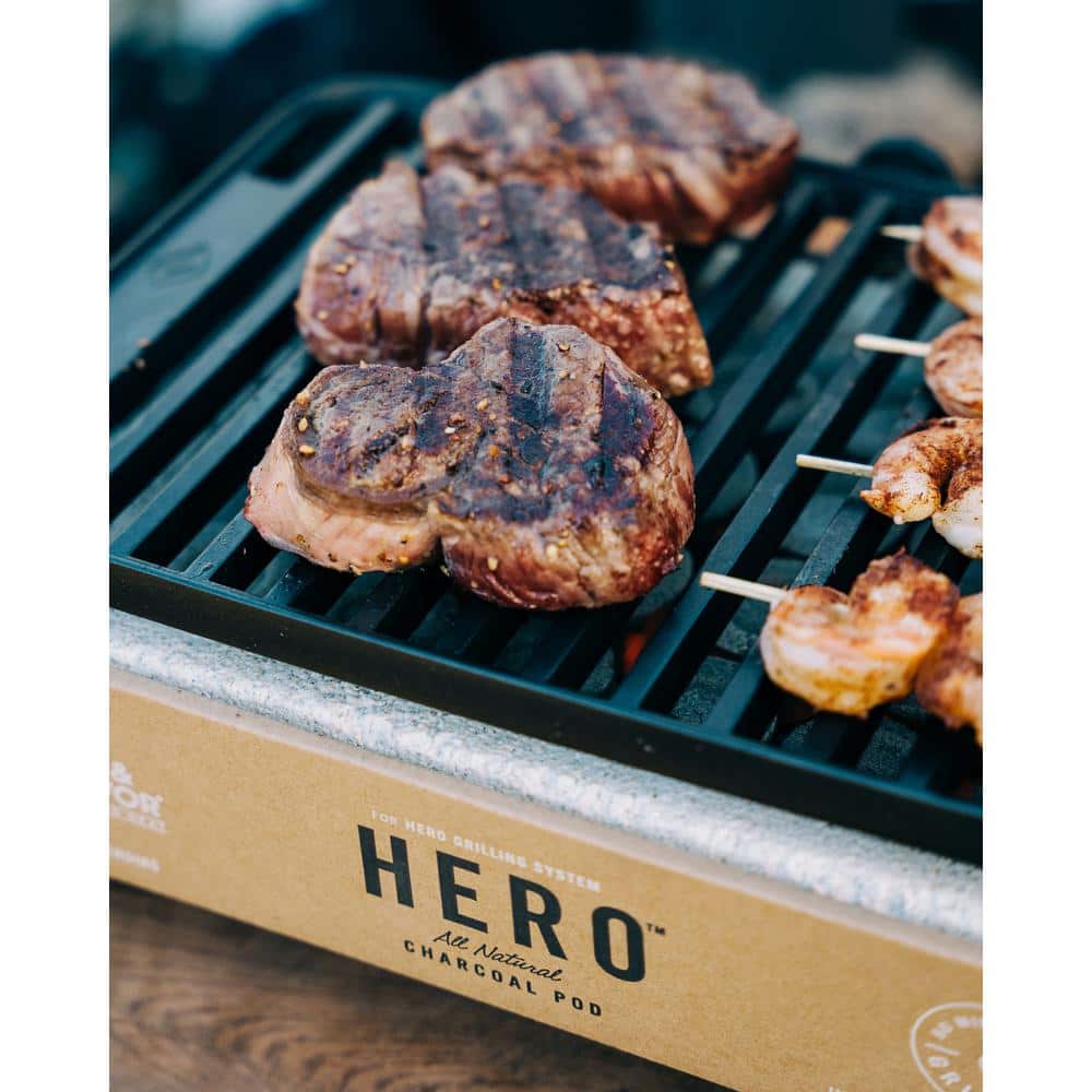 HERO Ultra-Portable Charcoal Grill Kit with Accessories