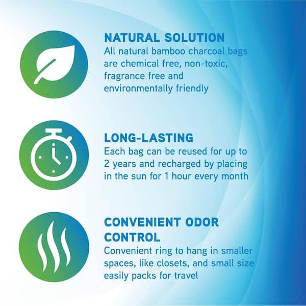 Air Purifying Bamboo Charcoal Bag, 7.1 oz (6-Pack)