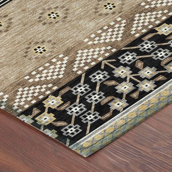 Chantille Machine Washable Indoor/Outdoor Abstract ACN2662 Black 10 ft. x 14 ft. Area Rug