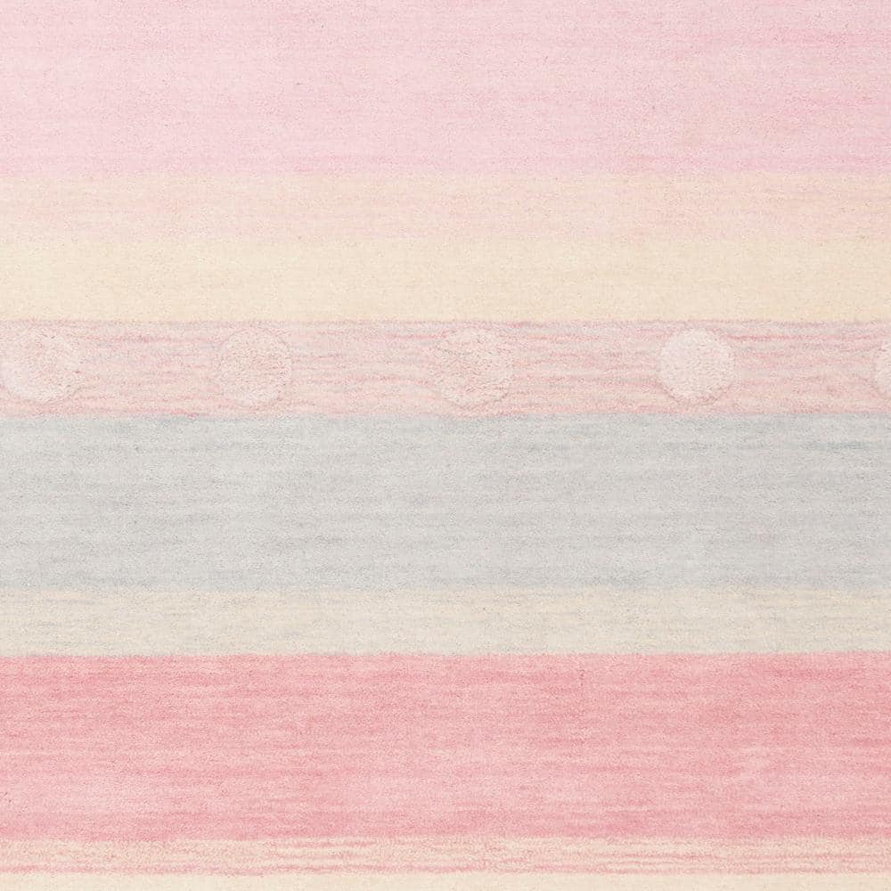Handmade Light Blue/Pink Wool 6' x 9' Kids Tufted Area Rug