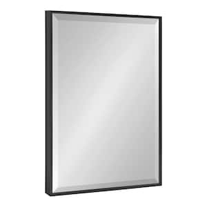 Medium Rectangle Black Beveled Glass Modern Mirror (24.75 in. H x 18.75 in. W)