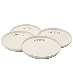 Talk Of The Town 4-Piece Casual Ivory Stoneware Dinnerware Set (Service for 4)