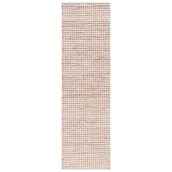 Natura 2 ft. x 10 ft. Beige/Ivory Crosstitch Marle Runner Rug