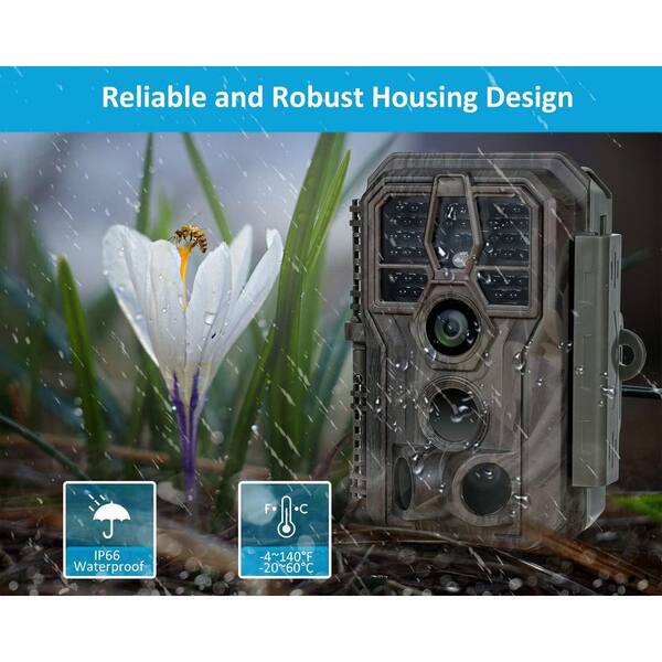 COOLSHARK Trail Camera, 64MP 1296p HD Video Game Cameras w/ 100 ft