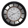 Kiera Grace Milan Oversized 22 In. Wall Clock With Mirror Accent 2-1 2 