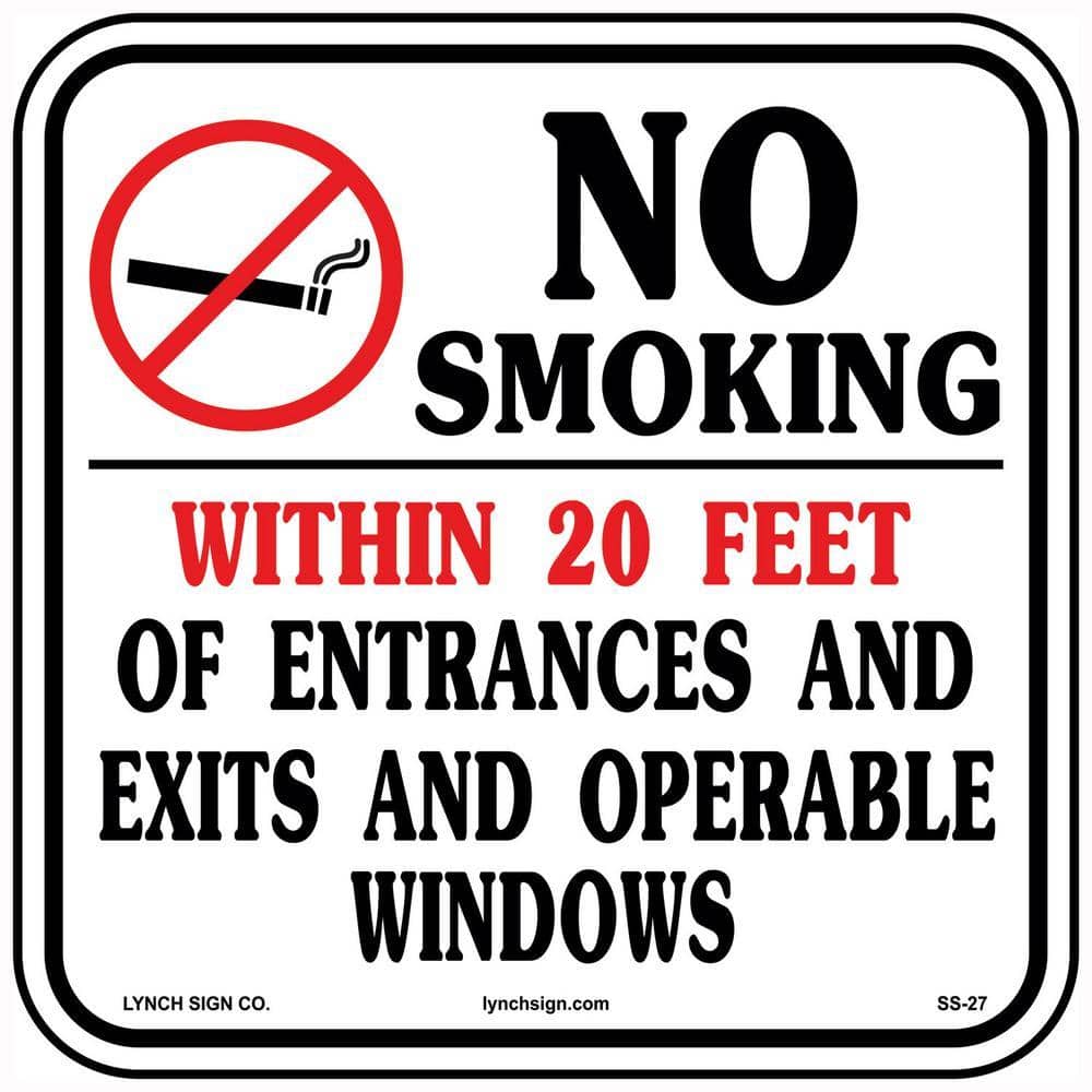 No smoking ステンドグラス Lynch Sign 12 in. x 12 in. No Smoking Sign Printed on More Durable