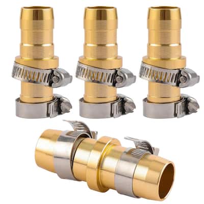 4 Pack Garden Hose Connector Repair Mender Kit with Stainless Clamp,fits 3/4 inch-5/8 Inch Water Hose Repair