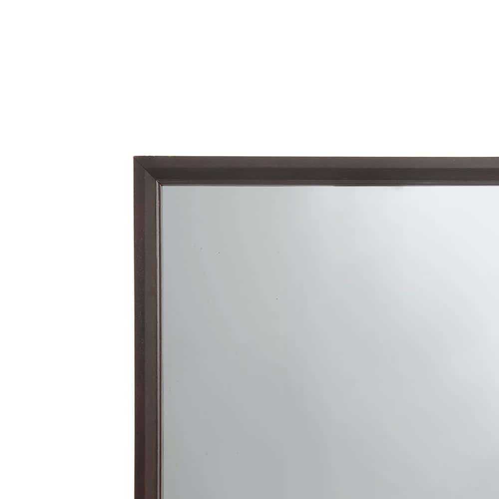 Espresso Brown Rectangular Wooden Framed Dresser Mirror