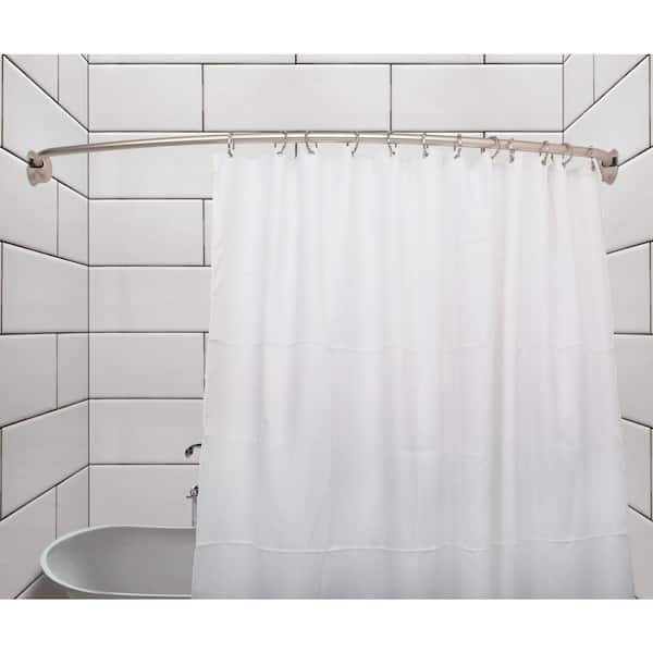 Jacuzzi 72 In Aluminum Adjustable, How To Install A Curved Shower Curtain Rod On Tile Flooring