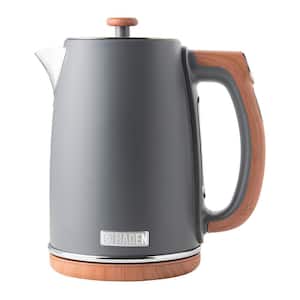 Dorchester 7-Cups Pebble Grey Cordless Electric Kettle with LCD Display and Keep Warm Function