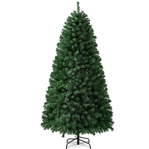 Unlit Hinged Spruce Artificial Christmas Tree with Foldable Stand