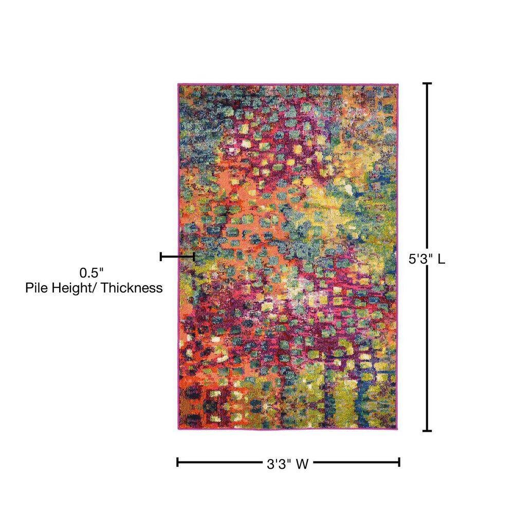 Colorful Abstract Tufted 8' x 10' Synthetic Area Rug