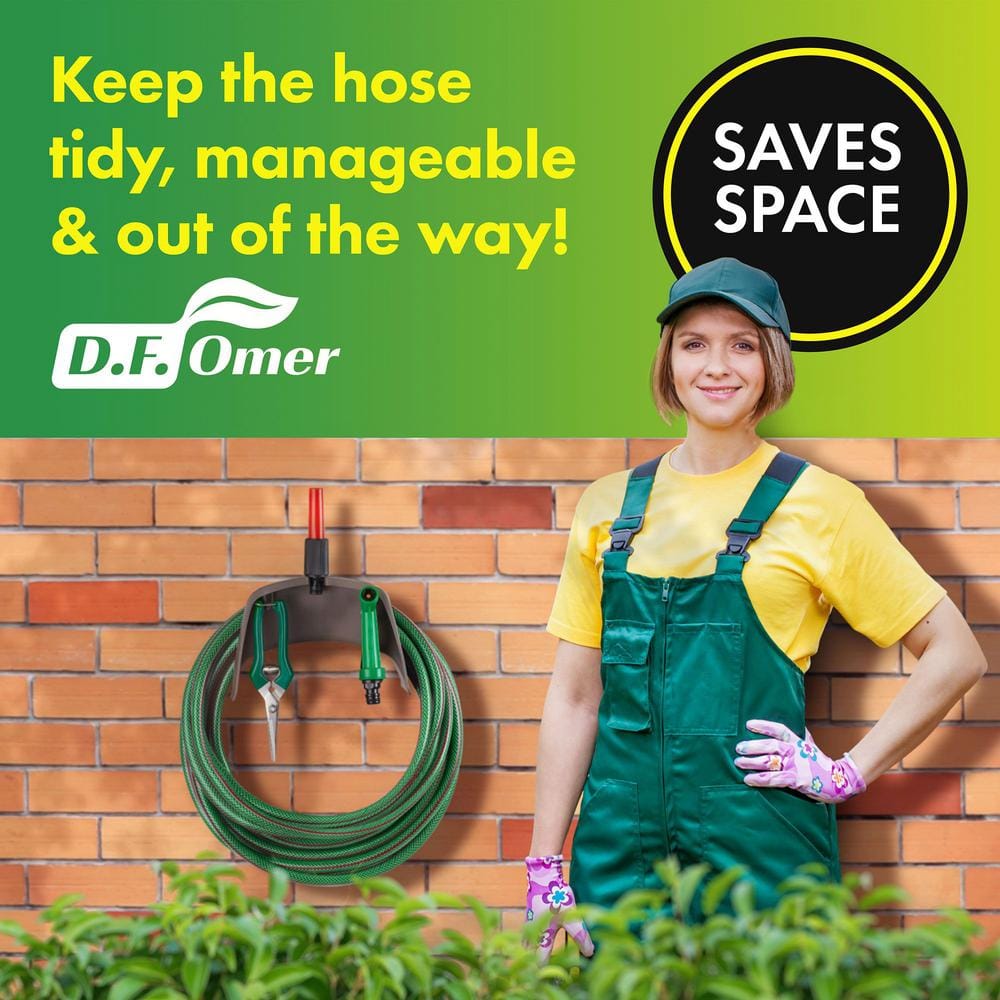 Weatherproof Brown Plastic Wall Mounted Hose Holder