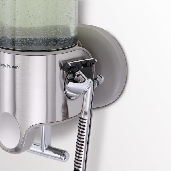 Single Wall-Mount Shampoo And Soap Dispenser In Brushed Stainless Steel 