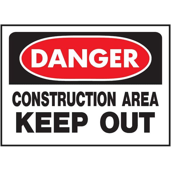 HY-KO 10 in. x 14 in. Plastic Danger Construction Area Keep Out Sign