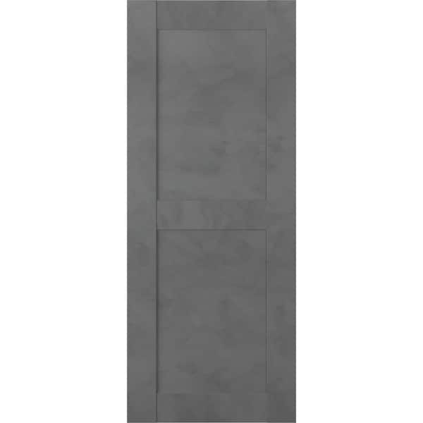Belldinni 18 in. W x 80 in. H x 1-3/4 in. D 1-Panel Solid Core Vona Dark Urban Prefinished Wood Interior Door Slab