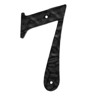 6 in. Black Cast Iron House Number 7