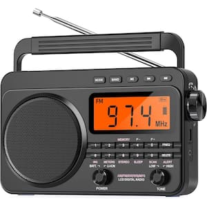 NOAA Weather Alert Radio, Digital AM FM Shortwave Radio with Best Reception, 4000mAh Rechargeable Portable for Emergency